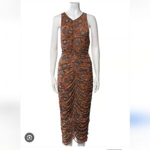 House Of Harlow 1960 Printed  Runched Mqxi Dress Size Small